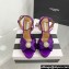 Aquazzura Heel 13.5cm Platform 4cm Yes Darling Sandals in Satin Purple 2024