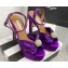 Aquazzura Heel 13.5cm Platform 4cm Yes Darling Sandals in Satin Purple 2024