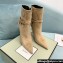 Tom Ford Heel 10.5cm Leather Padlock Ankle Boots Suede Beige 2024
