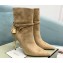 Tom Ford Heel 10.5cm Leather Padlock Ankle Boots Suede Beige 2024