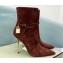 Tom Ford Heel 10.5cm Leather Padlock Ankle Boots Suede Brown 2024