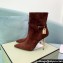 Tom Ford Heel 10.5cm Leather Padlock Ankle Boots Suede Brown 2024