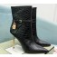 Tom Ford Heel 10.5cm Leather Padlock Ankle Boots Croco Pattern Black 2024