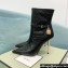 Tom Ford Heel 10.5cm Leather Padlock Ankle Boots Croco Pattern Black 2024