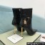 Tom Ford Heel 10.5cm Leather Padlock Ankle Boots Croco Pattern Black 2024