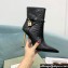 Tom Ford Heel 10.5cm Leather Padlock Ankle Boots Croco Pattern Black 2024