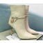 Tom Ford Heel 10.5cm Leather Padlock Ankle Boots Croco Pattern White 2024