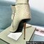 Tom Ford Heel 10.5cm Leather Padlock Ankle Boots Croco Pattern White 2024
