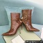 Tom Ford Heel 10.5cm Leather Padlock Ankle Boots Croco Pattern Brown 2024