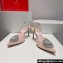 Rene Caovilla Heel 7.5cm Barbara Slingbacks Pink in Leather, crystals and rhinestones 2024