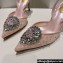 Rene Caovilla Heel 7.5cm Barbara Slingbacks Pink in Leather, crystals and rhinestones 2024
