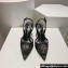 Rene Caovilla Heel 7.5cm Barbara Slingbacks Black in Leather, crystals and rhinestones 2024