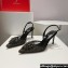 Rene Caovilla Heel 7.5cm Barbara Slingbacks Black in Leather, crystals and rhinestones 2024