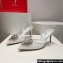 Rene Caovilla Heel 7.5cm Barbara Slingbacks White in Leather, crystals and rhinestones 2024