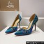 Christian Louboutin Heel 10cm Gem Artifice D'Orsay Pumps Blue 2024