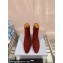 Prada Leather booties Suede Brown with Enameled metal triangle logo 1T192N 2024