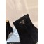 Prada Leather booties Suede Black with Enameled metal triangle logo 1T192N 2024