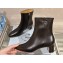 Prada Leather booties Black with Enameled metal triangle logo 1T192N 2024