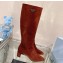 Prada Leather boots Suede Brown with Enameled metal triangle logo 1W234N 2024