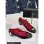 Carel Heel 4.5cm KINA naplack leather Mary Janes pumps Black/Red 2024