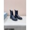 Prada Brushed leather booties Black with Enameled metal triangle logo 1U251N 2024