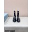 Prada Brushed leather booties Black with Enameled metal triangle logo 1U251N 2024