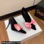 Balmain Heel 9.5cm Velvet Clara stilettos Pumps with Large satin bow Black/Pink 2024