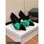 Balmain Heel 9.5cm Velvet Clara stilettos Pumps with Large satin bow Black/Green 2024
