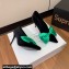 Balmain Heel 9.5cm Velvet Clara stilettos Pumps with Large satin bow Black/Green 2024