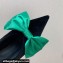 Balmain Heel 9.5cm Velvet Clara stilettos Pumps with Large satin bow Black/Green 2024