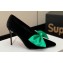 Balmain Heel 9.5cm Velvet Clara stilettos Pumps with Large satin bow Black/Green 2024