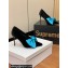 Balmain Heel 9.5cm Velvet Clara stilettos Pumps with Large satin bow Black/Blue 2024