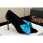Balmain Heel 9.5cm Velvet Clara stilettos Pumps with Large satin bow Black/Blue 2024