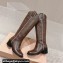 Miu Miu Leather boots 5W967D Coffee 2024