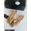 Chanel CC Logo Nude Pink Suede and Gold Leather Slingbacks 2024