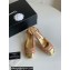 Chanel CC Logo Nude Pink Suede and Gold Leather Slingbacks 2024