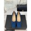 Chanel Vintage Bow Ballet Flats Denim Blue 2024