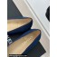 Chanel Vintage Bow Ballet Flats Denim Blue 2024