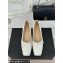 Chanel Vintage CC Logo and Bow Ballet Flats Leather White 2024