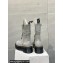 DR. MARTENS x Rick Owens Heel 5.5cm STROBE CALF LENGTH Boots in PEARL HAIR-ON COW LEATHER 2024