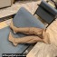 Balenciaga Heel 9cm Over the Knee Boots in Satin Apricot with Fishnet