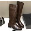 Saint Laurent Heel 3cm hunt boots in glazed leather 755237 Brown 2024
