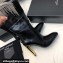 Saint Laurent auteuil booties in glazed leather 755201 Black 2024