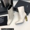 Saint Laurent auteuil booties in glazed leather 755201 White 2024