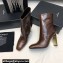 Saint Laurent auteuil booties in glazed leather 755201 Brown 2024