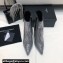 Saint Laurent Heel 10.5cm opyum booties in leather with Crystals Silver 2024