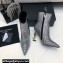 Saint Laurent Heel 10.5cm opyum booties in leather with Crystals Silver 2024