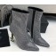 Saint Laurent Heel 10.5cm opyum booties in leather with Crystals Silver 2024