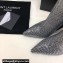 Saint Laurent Heel 10.5cm opyum booties in leather with Crystals Silver 2024