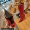 Balenciaga Heel 9cm Cagole Boots in Arena lambskin Red